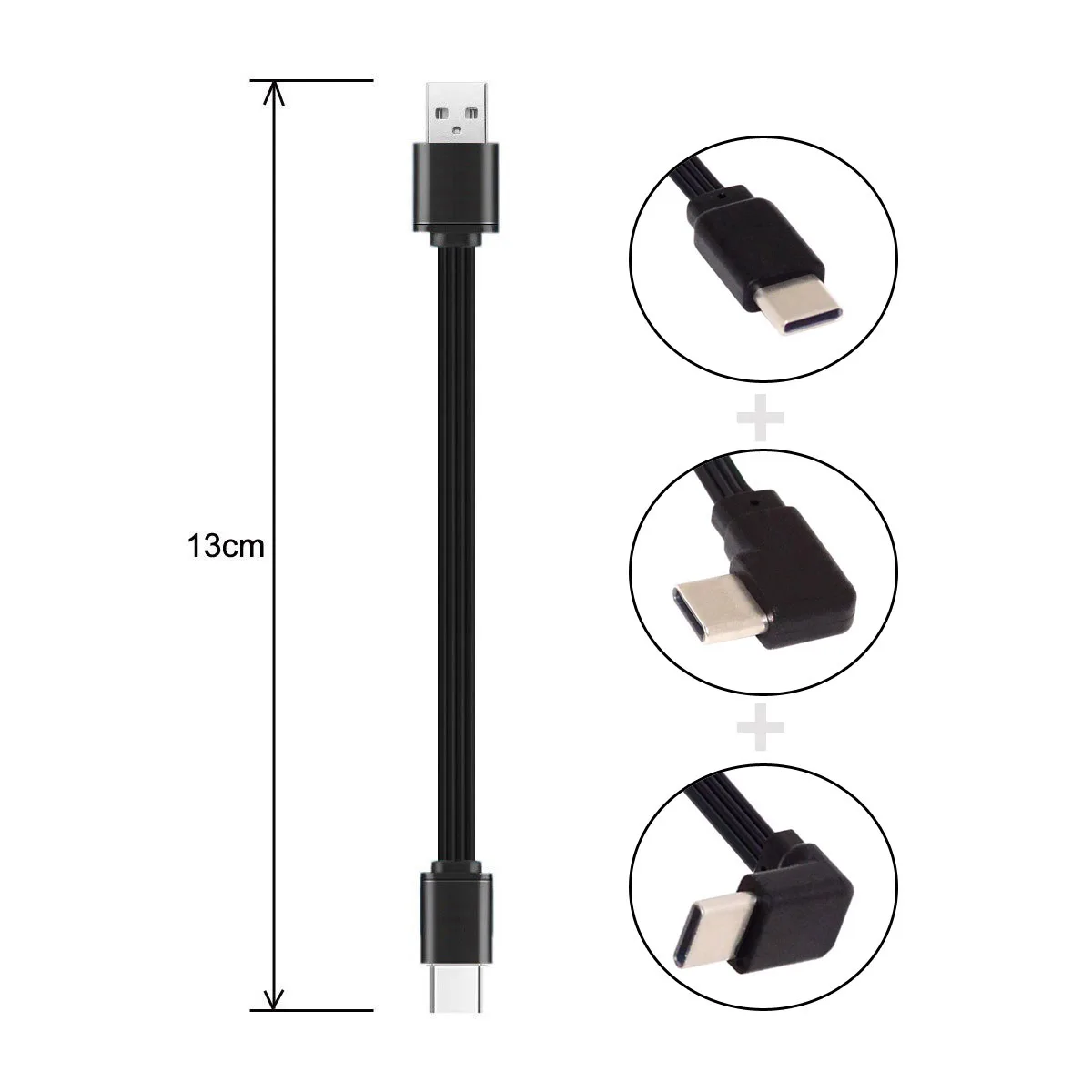 

CYSM Xiwai USB 2.0 Type-A Male to USB-C Type-C Male Angled Data Flat Slim FPC Cable for FPV & Disk & Phone 3pcs/set 13cm