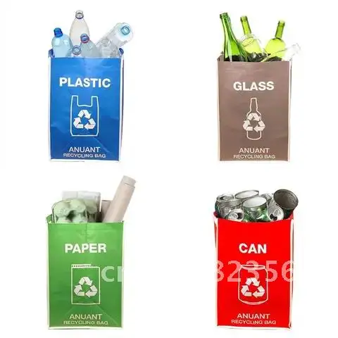 Влагозащищенный тканый мешок 4 шт. контейнер для мусора вместительный дома кухни