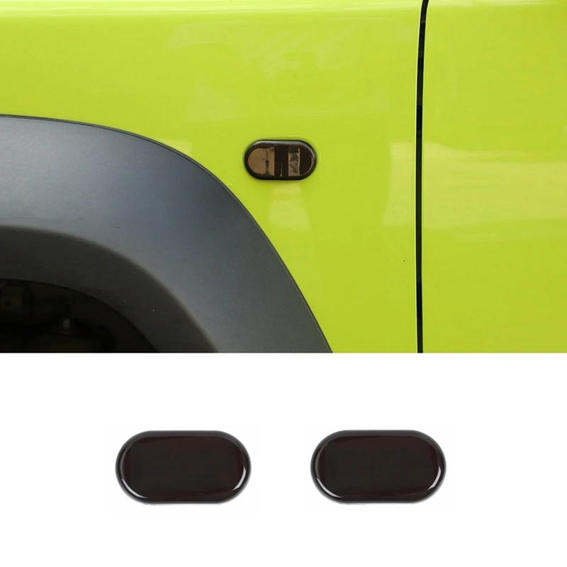 

Car Fender Turn Signal Light Lamp Decoration Cover Sticker For Suzuki Jimny 2019 2020 2021 2022 Smoked Black