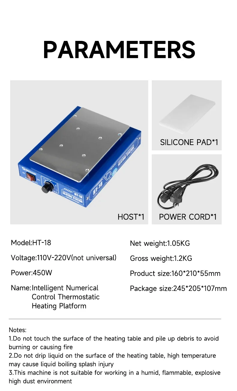 

MECHANIC HT18 Умная цифровая нагревательная платформа для ремонта