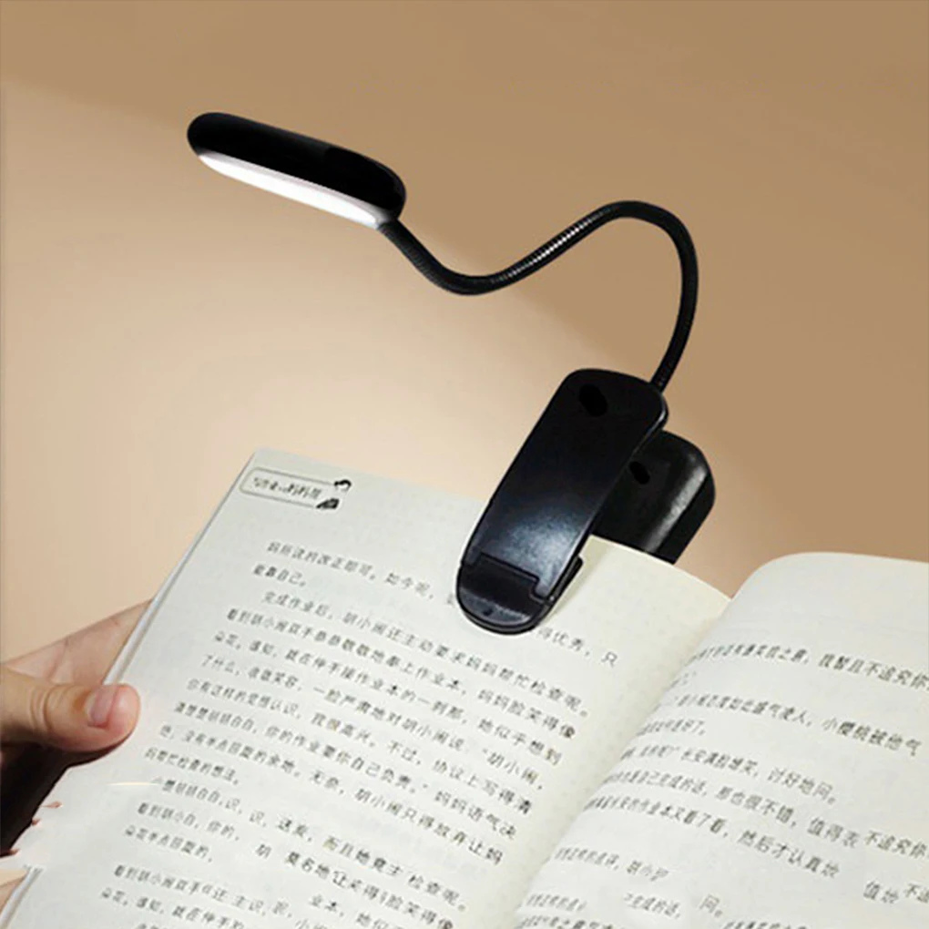 

LED Table Lamp Powered Eye Protection Work Clip Light Folding Adjustable Bendable Night Lamps Student Dormitory Black
