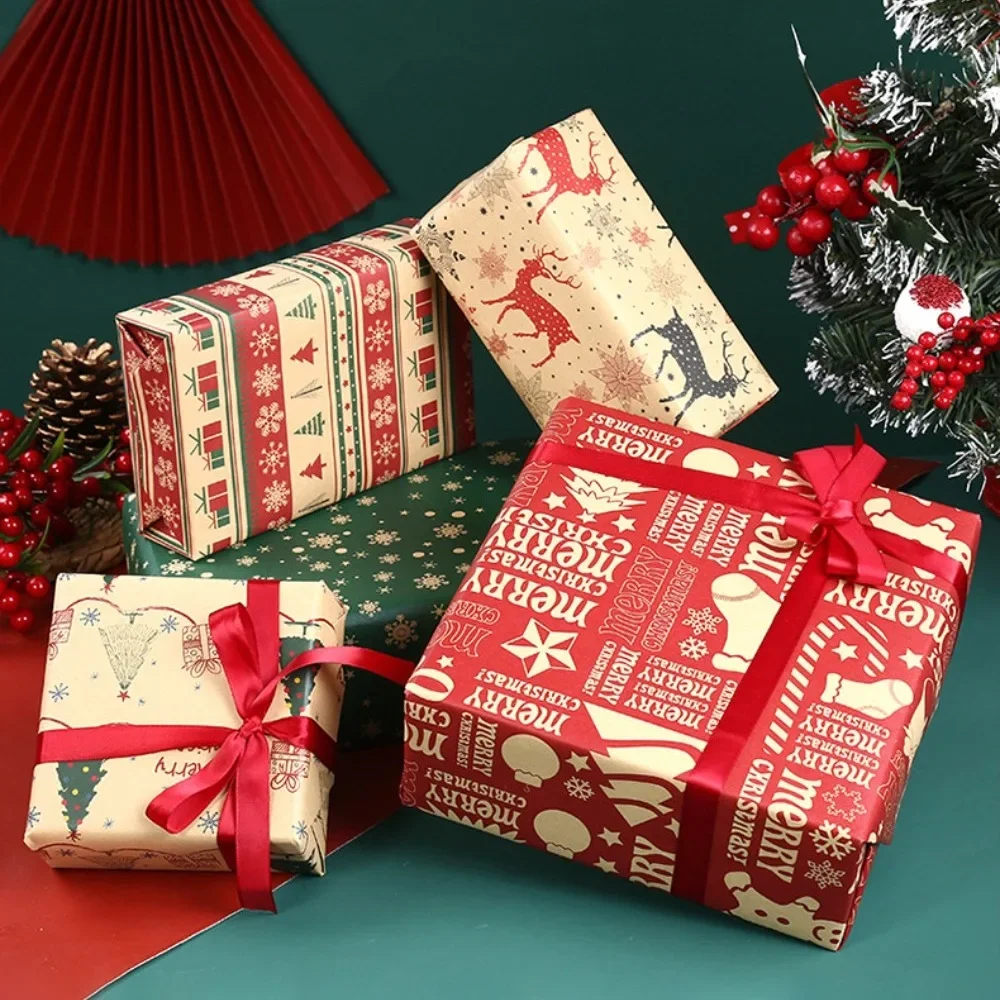 Упаковочная бумага для рождественских подарков утолщенная рождественская