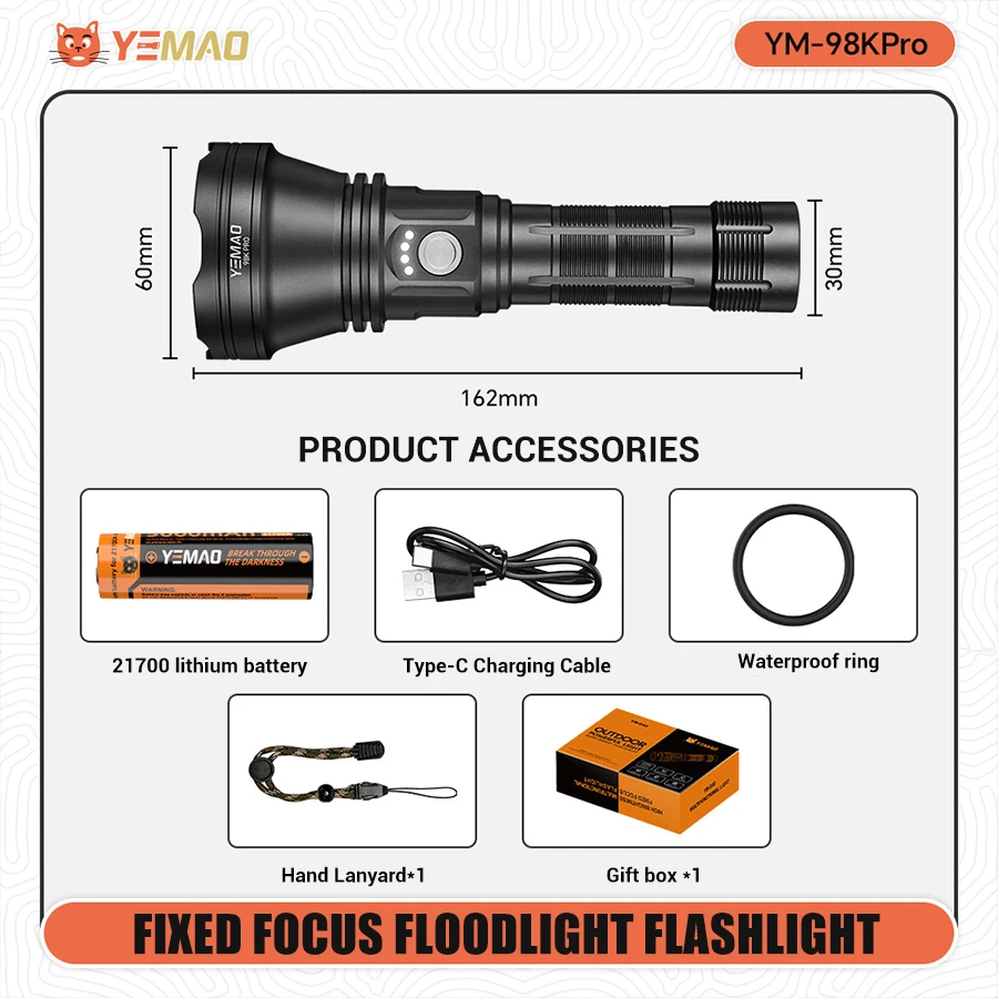 

YEMAO 98K ProMax тактический фонарик 2800lm