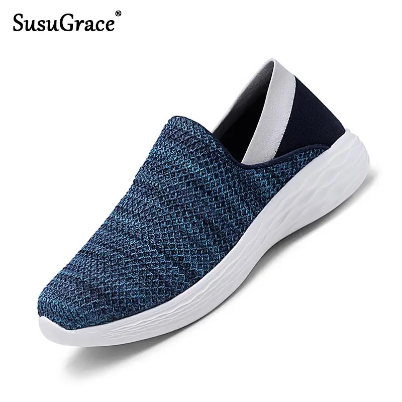 

Susugrace Plus Size 47 Fashion Shoes for Men Casual Outdoor Slip-on Unisex Gym Footwear Breathable Mesh Women Sneakers Light