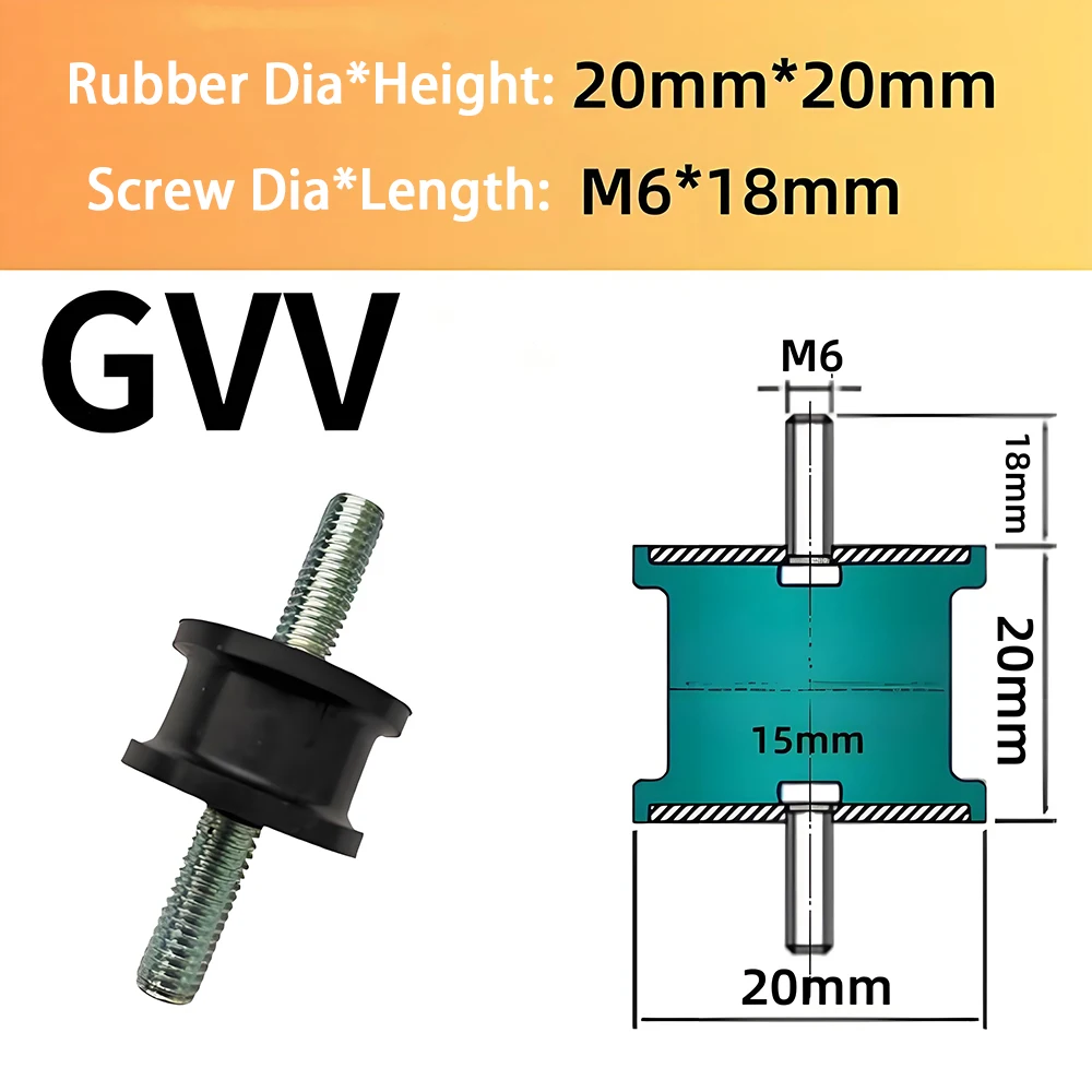 

Амортизатор M6 M8 с наружной резьбой, резиновый амортизатор, аварийная накладка, демпфер типа GVV, антивибрационное изоляционное крепление