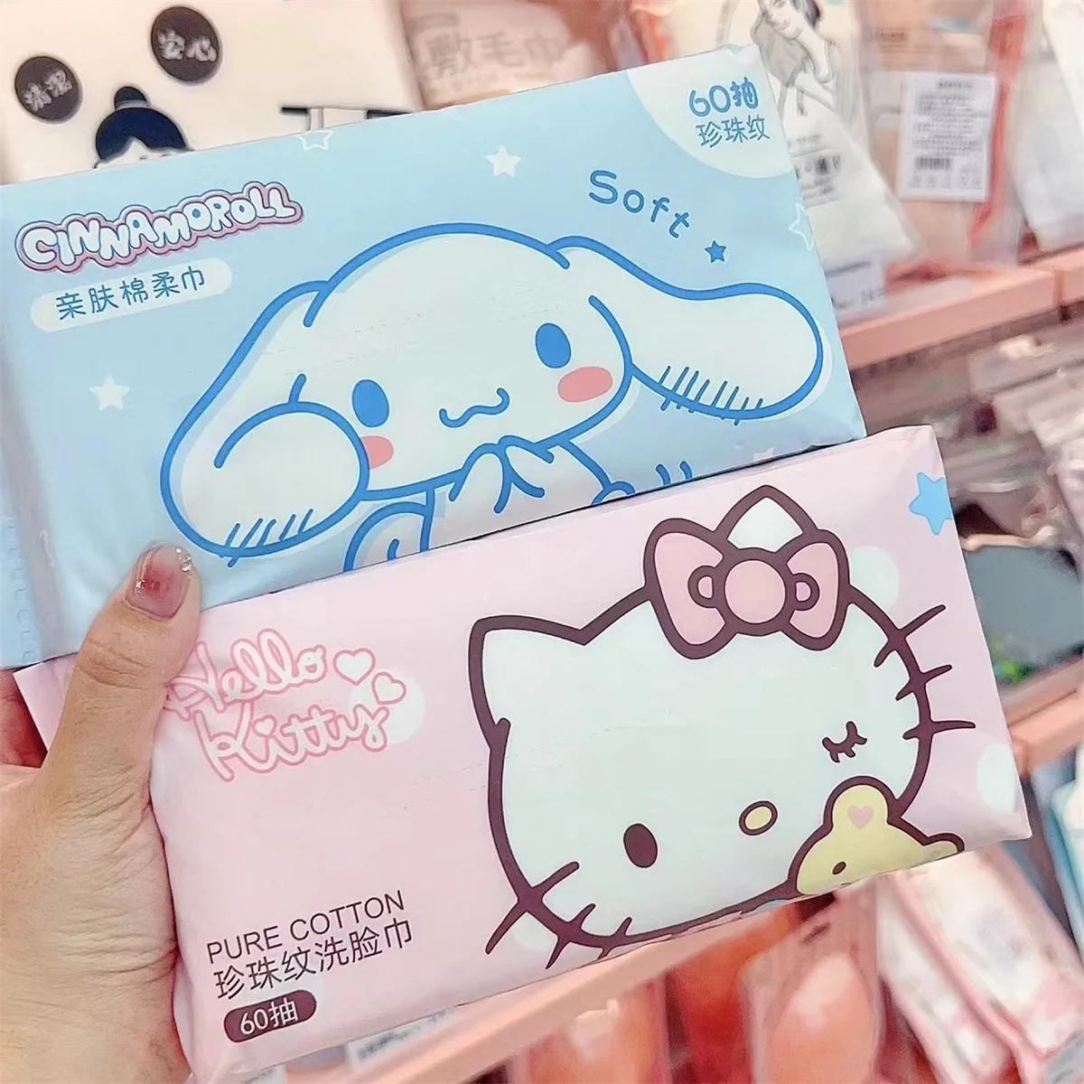 

Одноразовое полотенце для лица Sanrio Hello Kitty Cinnamoroll, удобное полотенце для лица, новое женское домашнее полотенце