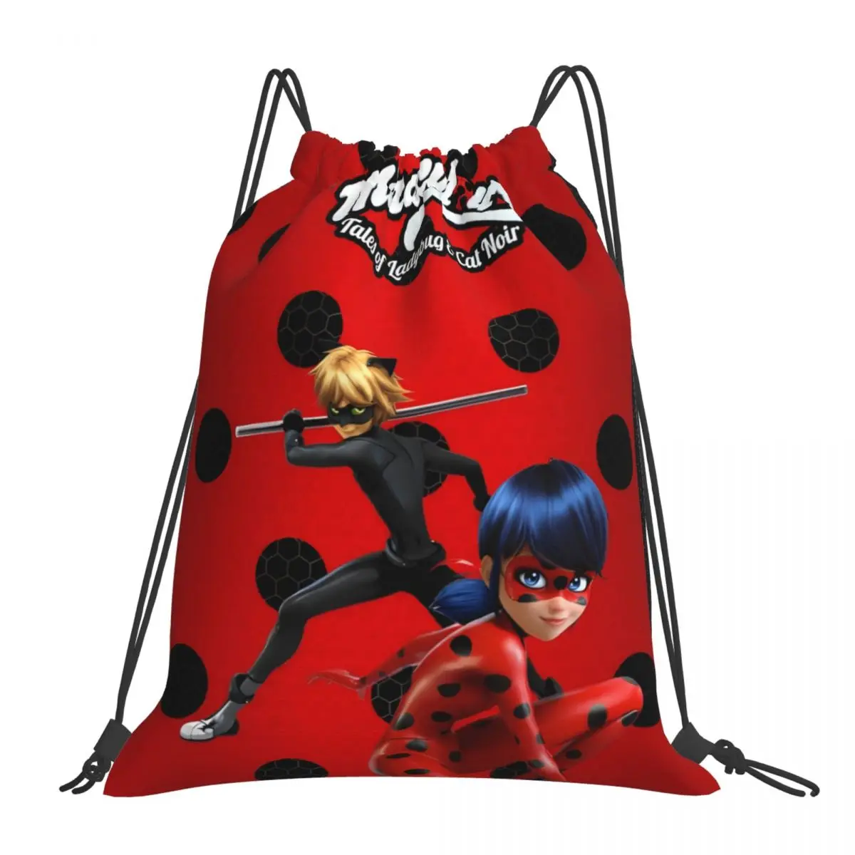 Like-Miracu-lous-Lady-bug Рюкзак на шнурке Дорожная сумка для хранения Подростковая пляжная