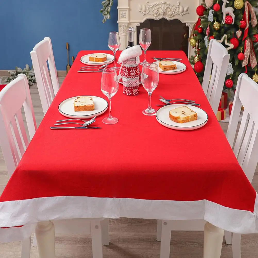

Add Atmosphere Exquisite Wipeable Christmas Tablecloth for Festival