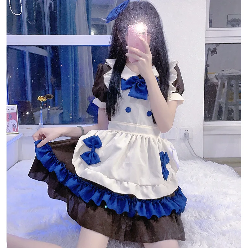 

Mandylandy Japanese Maid Dress Outfits Anime Cafe Maid Uniform Lolita Dress Cute Waitress Maid Party Stage Costumes Uniform