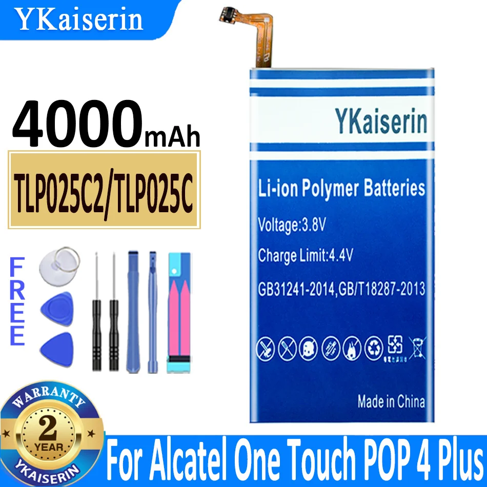 

Аккумулятор 4000 мАч для Alcatel One Touch POP 4 Plus POP4 Plus 4 + 5056D 5056A 5056N 5056O 5056W TLP025C1/TLP025C2