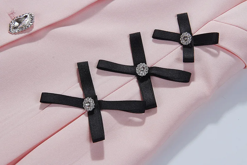 Design Pink Blazers Women Autumn Spring Traf Tassel Bow Sweet Streetwear Femme Elegant Office Ladies Jacket Coat Outwear Female