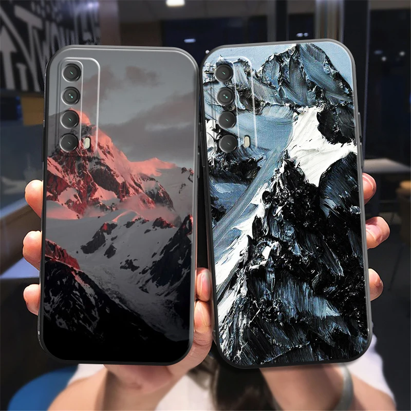 

3D Emboss Mountain Phone Case For Huawei Honor 7A 7X 8 8X 8C 9 V9 9A 9X 9 Lite 9X Lite Funda Black Carcasa Silicone Cover Back