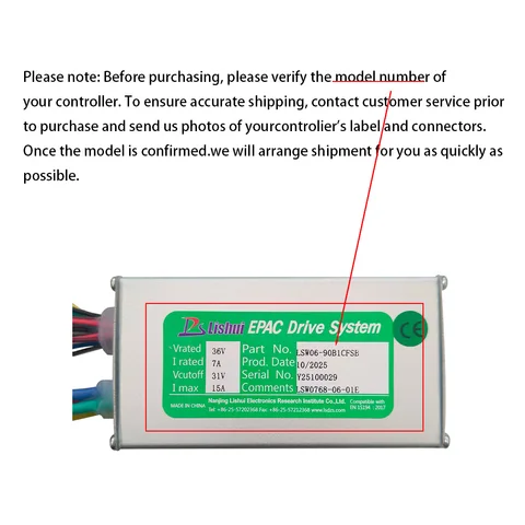 Контроллер Ebike LSW0768-06-01E 36В 15А для электровелосипедов