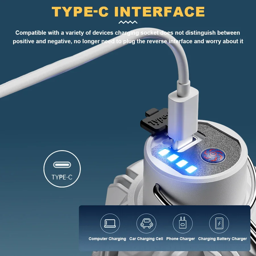 Суперъяркий фонарь для кемпинга USB-перезаряжаемый фонарик внешний портативный