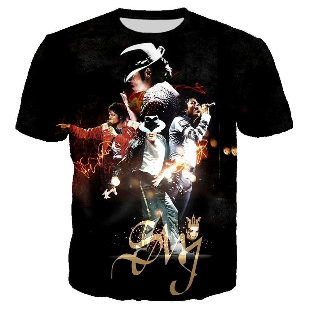 

Футболка Майкла Джексона с 3D принтом, Повседневная Уличная одежда в стиле Харадзюку, модный топ оверсайз с коротким рукавом, в стиле хип-хоп, на лето
