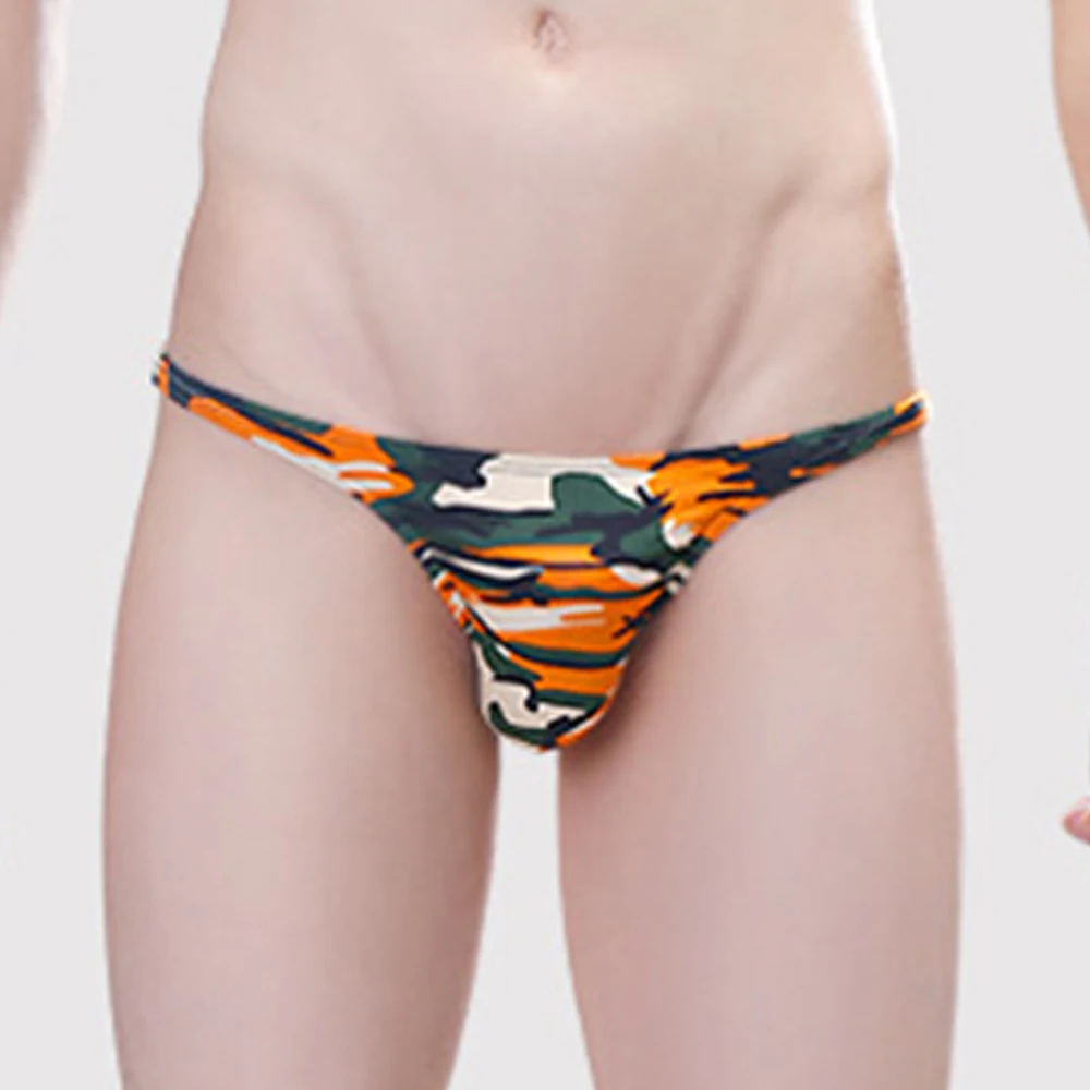 

Sexy Man Briefs Mens Slip Cueca Camouflage Print Underwear Modal Breathable Underpants Man U Convex Gay Mens Bikini Panties