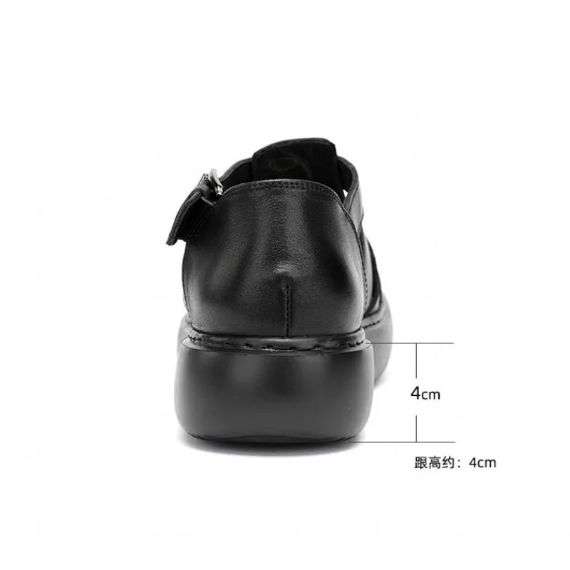 Сандалии ручной работы из коровьей кожи обувь на платформе с вырезами в клетку