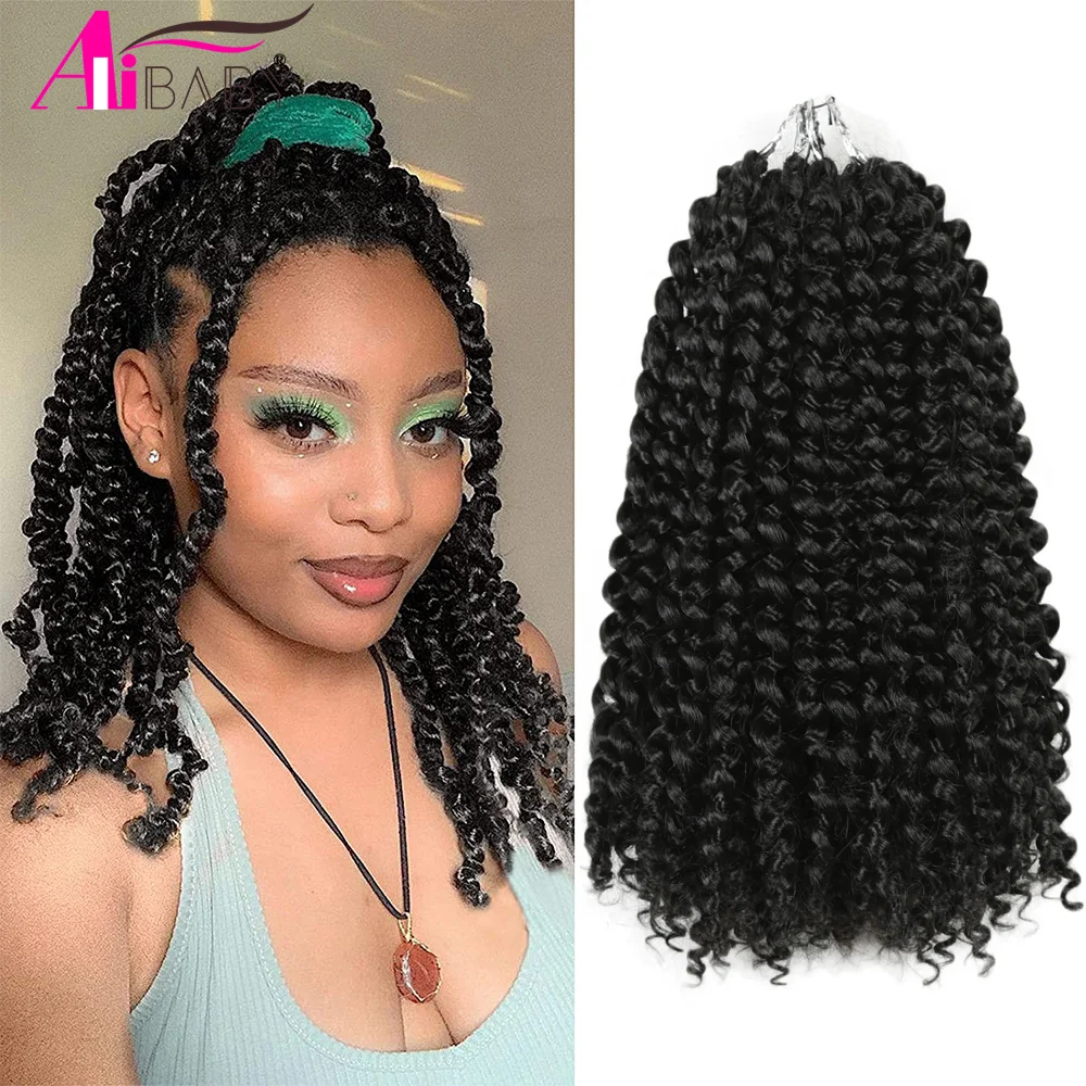 Short Passion Twist Hair Synthetic Braiding Hair Extensions Freetress Water Wave Pre-twisted Crochet Braids for Black Women