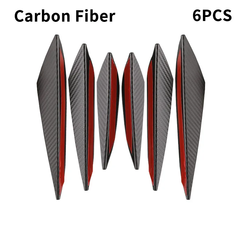 

Автомобильный модифицированный объемный аварийный полоса из углеродного волокна, комплект из 6 предметов, универсальный нож в форме полумесяца, передний бампер, боковая юбка, спойлер