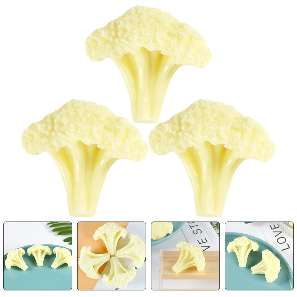 

3Pcs Simulation Vegetable Shop Cauliflowers Models Vegetable Decors Photography Props
