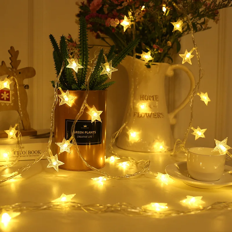

LED Twinkle Star String Lights Fairy Garland Christmas Decoration 2023 New Year Holiday Party Wedding Christmas Decor For Home