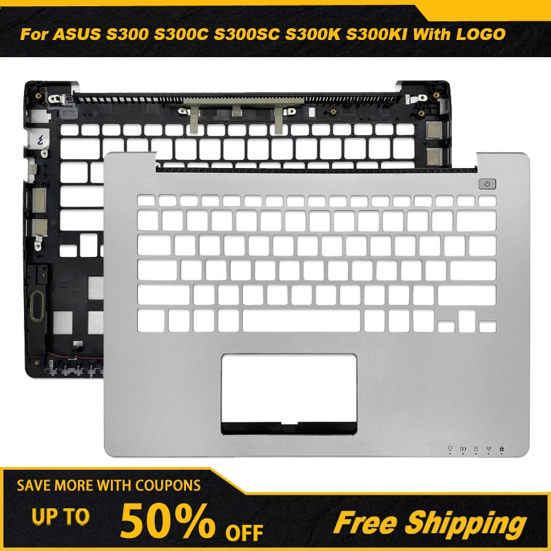 Original Metal Palmrest For ASUS S300 S300C S300SC S300K S300KILaptop Upper Top Case C Shell US Keyboard 13.3 inch Silver New