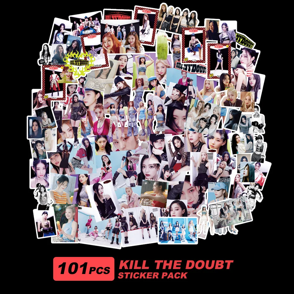

101PCS KPOP ITZY KILL THE DOUBT Supporting Decoration Sticker PVC Trunk Laptop Skateboard Idol Fans Gift DIY Stationery Stickers