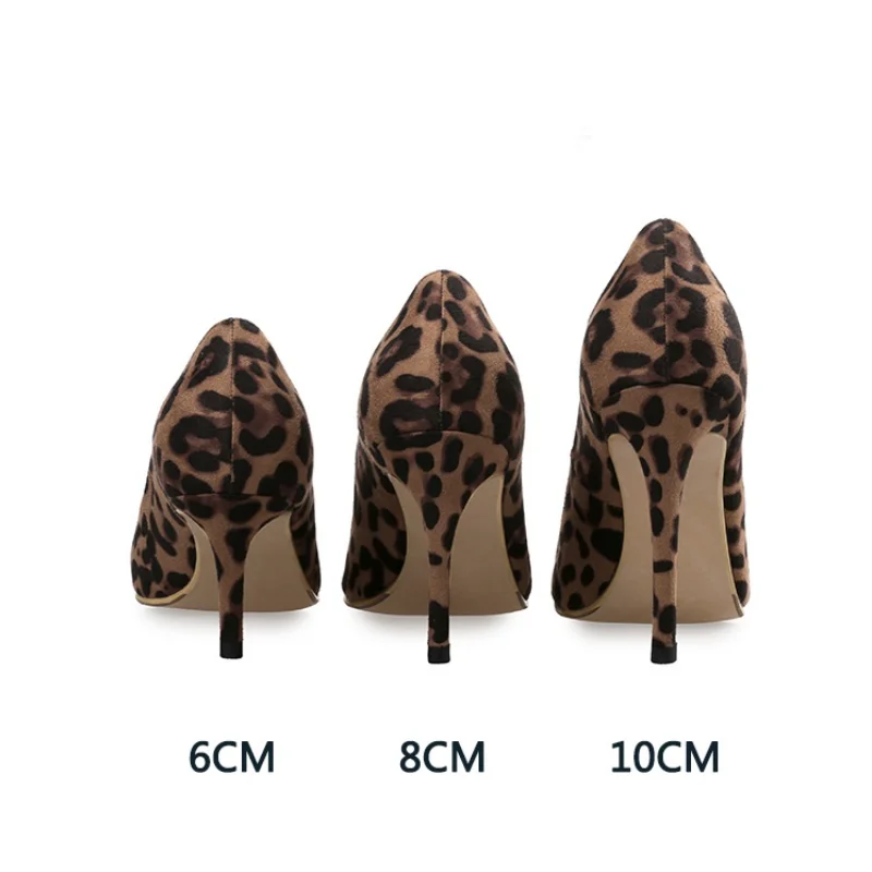 

Autumn Sexy Leopard Print Women's Shoes High Heels 6-10CM Elegant Office High Heels Women's Sandals Pointed Luxury Single Shoes
