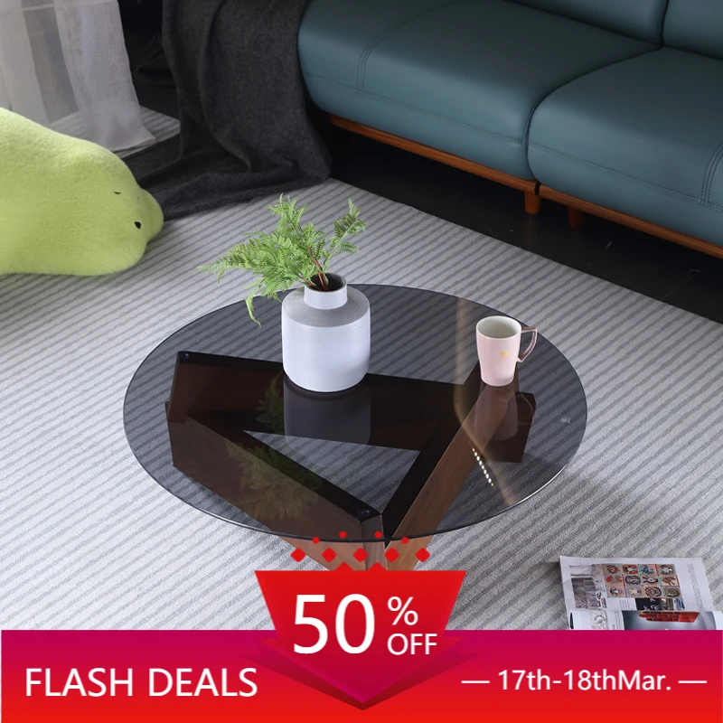 

Nordic Acrylic Coffee Table Wood Modern Dressing Outdoor Round Table Breakfast Mesa De Centro De Sala Living Room Furniture