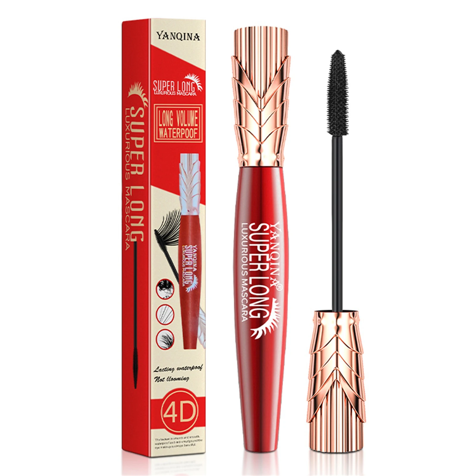 

Crown Mascara 4D Lengthen Encryption Waterproof Non-Smudge Slender Natural Lasting Long Curly Thick Eye Makeup Cosmetic