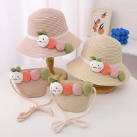 2022 new summer girl sun caps baby weave straw hat bag new sandy beach messenger backpack cute coin purse pocket headgear