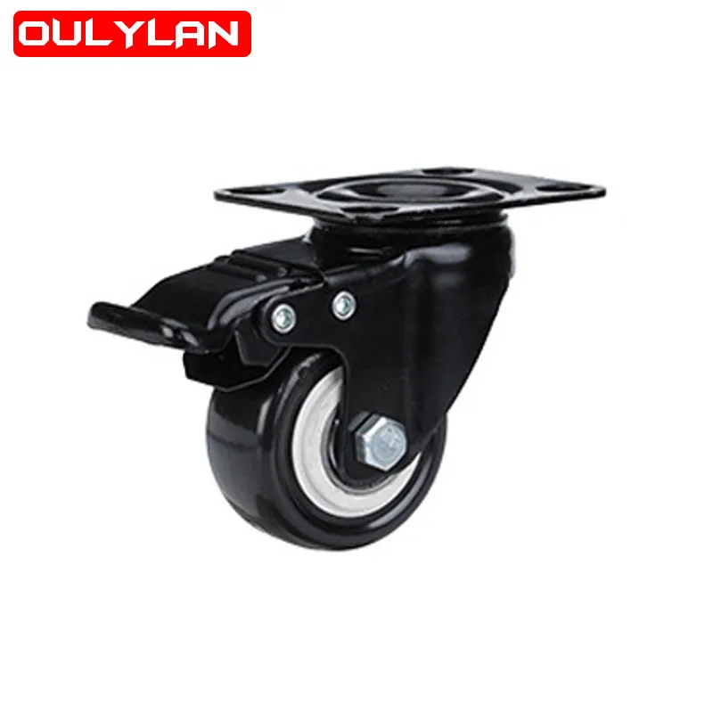 

4PCS TPR Soft Rubber Swivel Casters Wheels Heavy Duty Roller Trolley Caster With Brake for Furniture Platform Trolley