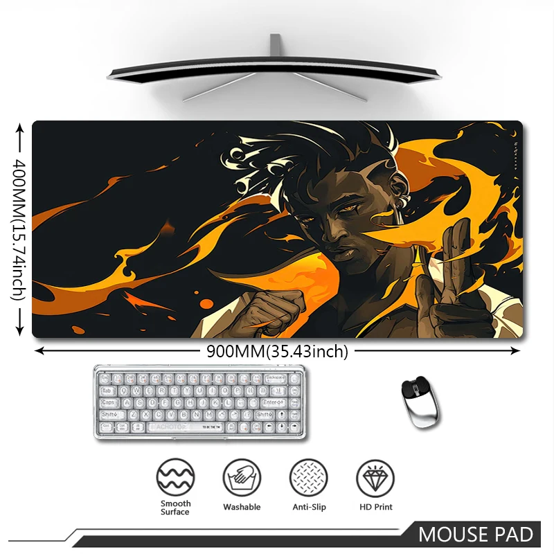 

Gaming Mouse Pad Valorant Mousepad XXL Computer Large Anime Mousemat Anti-slip Overlock Table Pads Game Office Carpet 900x400mm