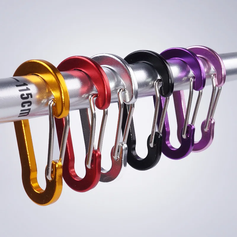 

6/12pcs Outdoor Camping Multi Tool Mountaineering Buckle Steel Small Carabiner Clips Fishing Climbing Acessories Dropshipping