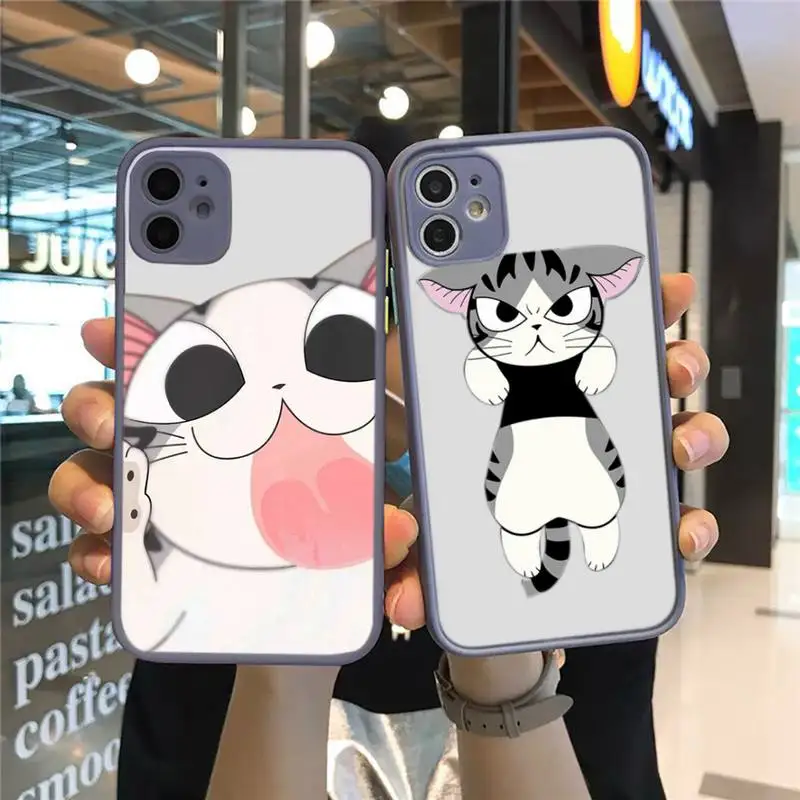 

Чехол для телефона Chi Cat Sweet Home, темно-синий прозрачный матовый чехол для IPhone 7 8 11 12 S Mini Pro X XS XR MAX Plus, защитный чехол