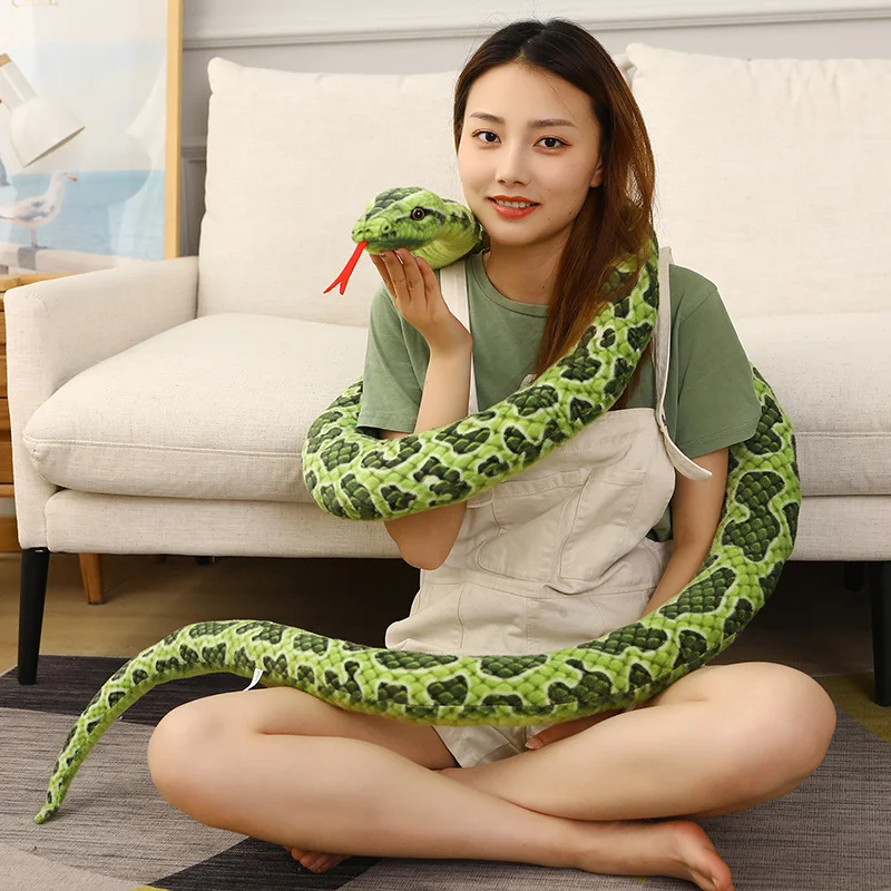 200-300cm Simulation Snakes Plush Toy Giant Long Snake Stuffed Animal Plushie Funny Tricky Friends Halloween Children Gifts