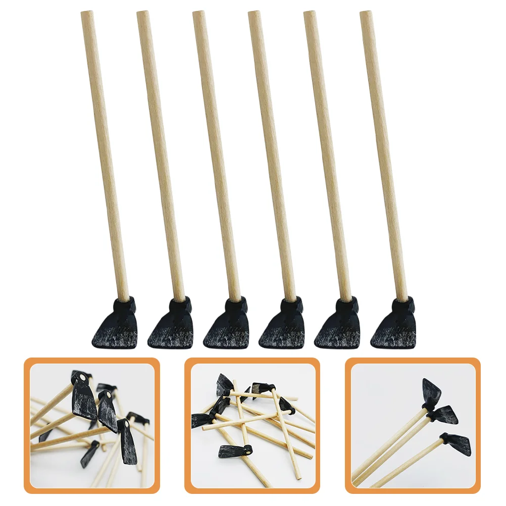 Mini Hand Toys Hoe Children’s Farming Model Miniature House Decorations Wood Childrens