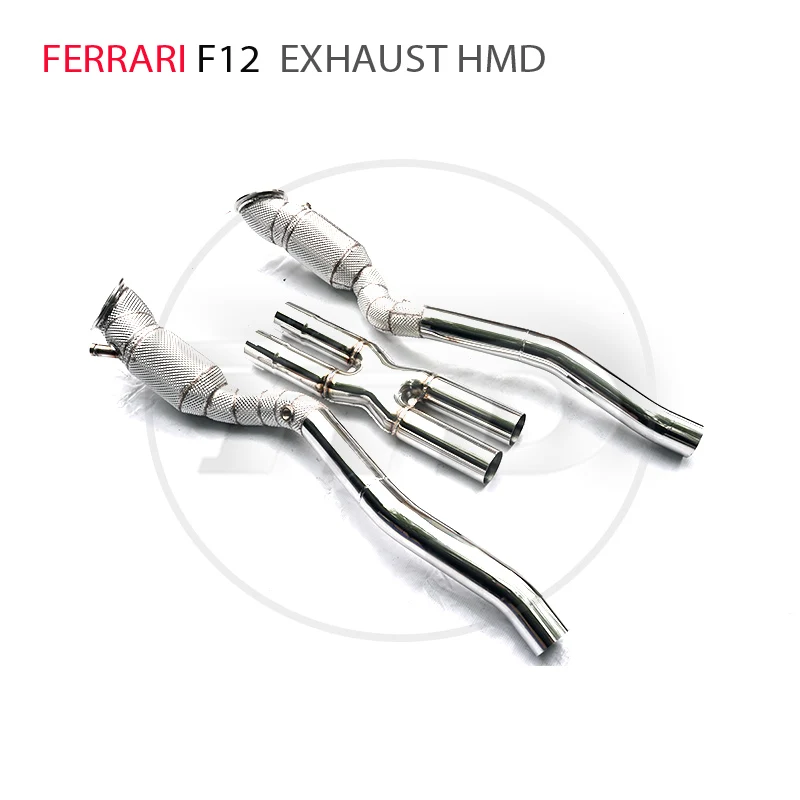 

HMD Car Accessories Exhaust Manifold Downpipe for Ferrari F12 With Catalytic Converter Header Catless X Pipe
