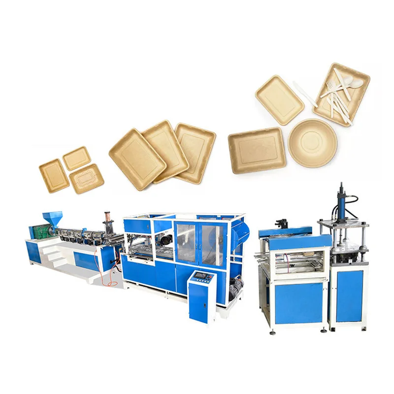 Lunch Box Disposable Corn Starch Tableware Thermo Forming Making Machine Paper Tray Lunch Box Pulp Molding Production Line