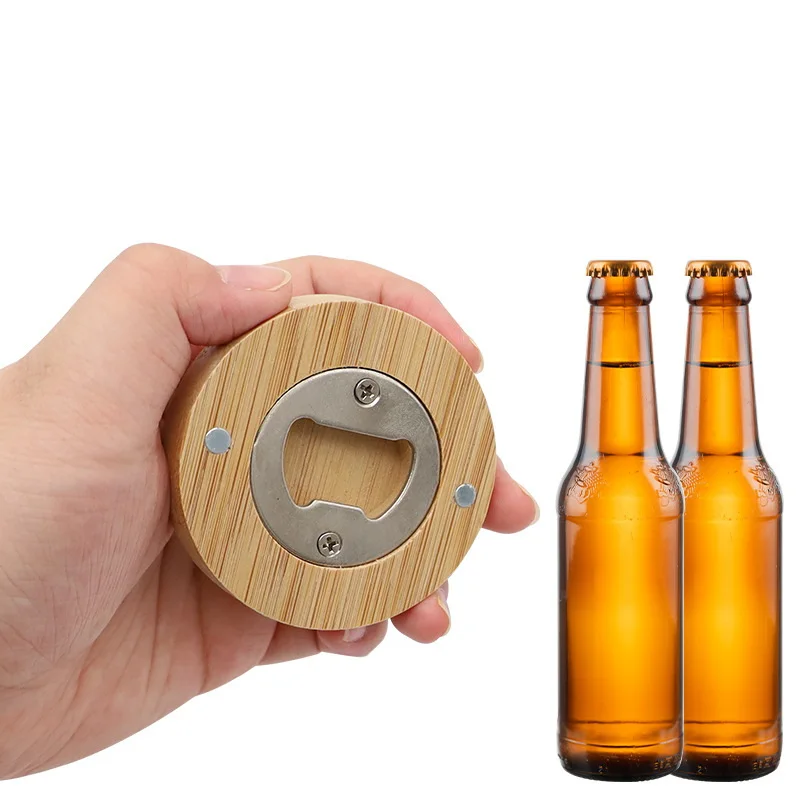 

Personalized Wedding Bottle Opener Bamboo Wooden Fridge Magnetic Beer Opene Party Favor Birthday Gift Souvenir For Guest