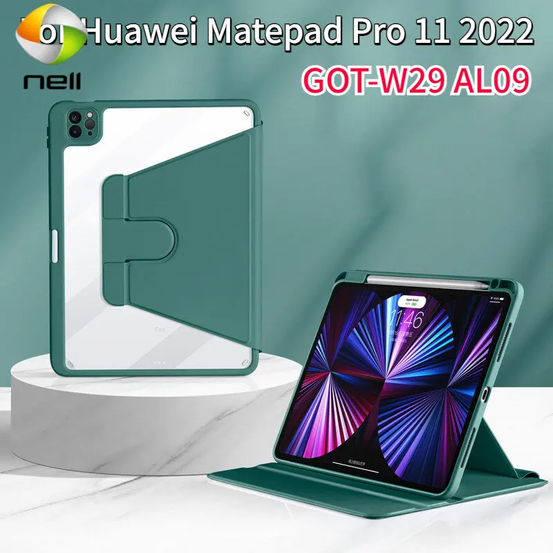 

Умный чехол с поворотом на 720 градусов для Huawei Matepad Pro 11 2022 GOT-W29 AL09 11 дюймов с корпусом и держателем для карандашей