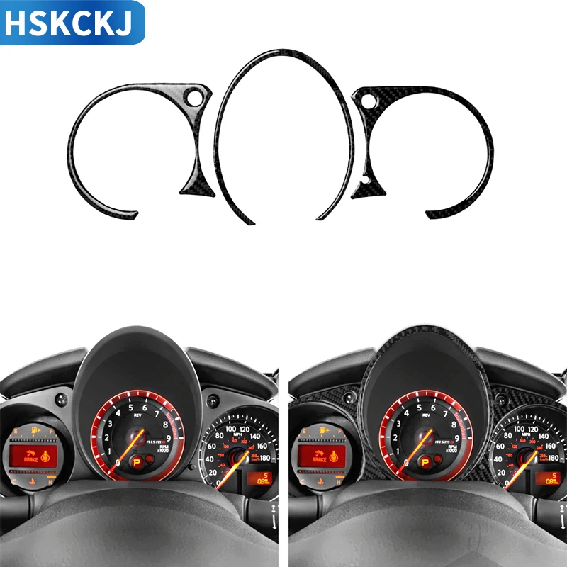 

Наклейка из углеродного волокна для интерьера автомобильной кластерной панели приборной панели, наклейка для Nissan 370Z Z34 2009-up, модификация, ук...