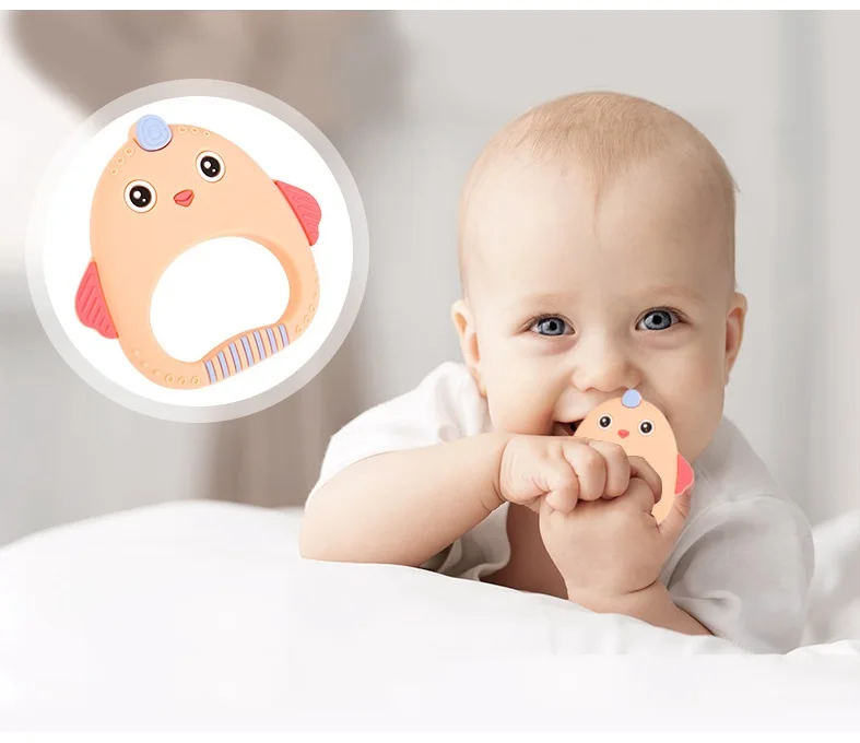 

1PC BPA Free Silicone Teethers Food Grade Teething Necklace Baby Shower Gifts Cartoon Animals Teether Baby Toy Gift