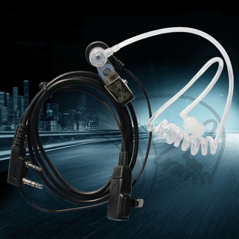 

2 Pin PTT MIC Headset Covert Acoustic Tube In-ear Earpiece for Kenwood TYT Baofeng UV-5R BF-888S CB Radio Accessories