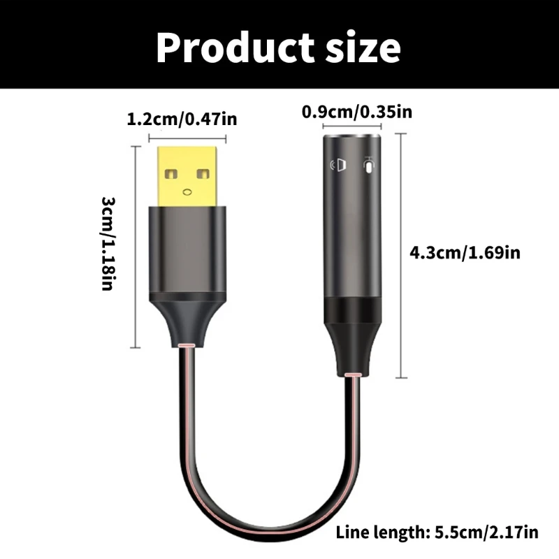 Внешний слуховой преобразователь USB с преобразователем порта 3 5 мм для