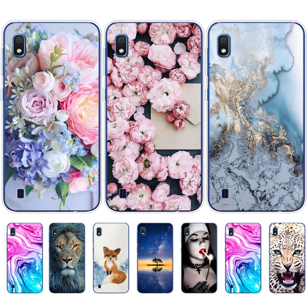 Cases For Samsung A10 Soft touch Silicone phone Back Cover For Samsung Galaxy A10 GalaxyA10 A 10 SM-A105F A105 A105F cartoon cat