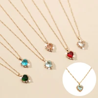 fashion heart pendant necklace for women lovers clavicle chain chocker female cute zircon charm jewlery gifts