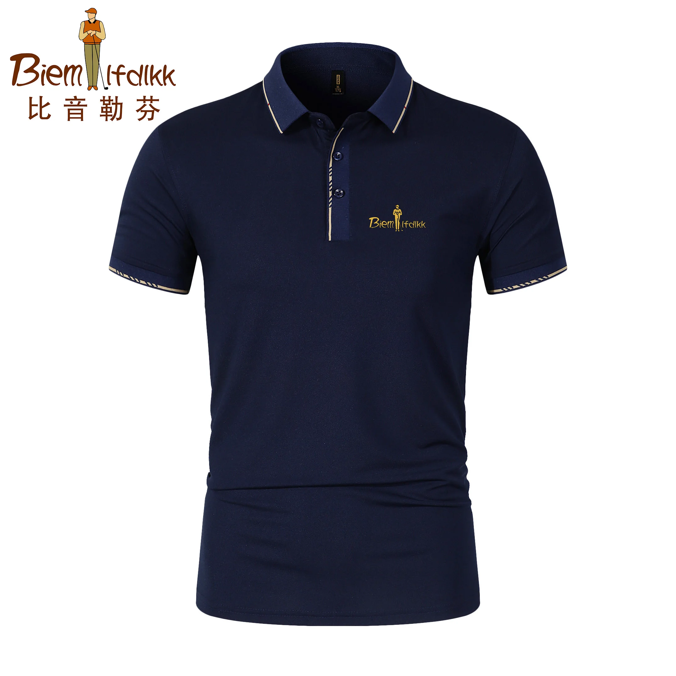

Brand breathable golf Polo shirt men's summer top Short sleeve High quality cotton fashion short sleeve business casual top