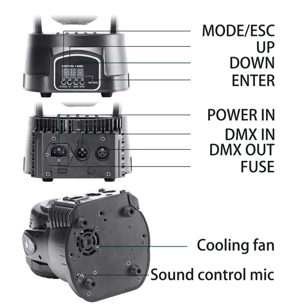 Светодиодный Вращающаяся головка светильник Beam RGBW сценическое освещение для