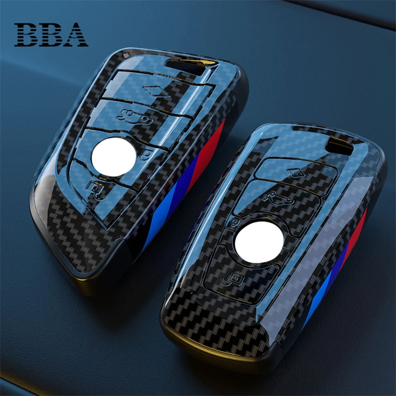 

ABS Carbon Fiber Style Car Key Case Cover Shell Fob For BMW X3 X5 X6 F30 F34 F10 F20 G20 G30 G01 G02 G05 F15 F16 1 3 5 7 Series